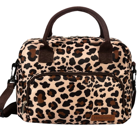 Lunch Bags for Women, Insulated Lunch Bag with Shoulder Strap, Waterproof Lunch Tote, Fashion Floral Lunch Box for Women Dual Zippers Wide Open Lunch Tote Bag for Work School Outdoor