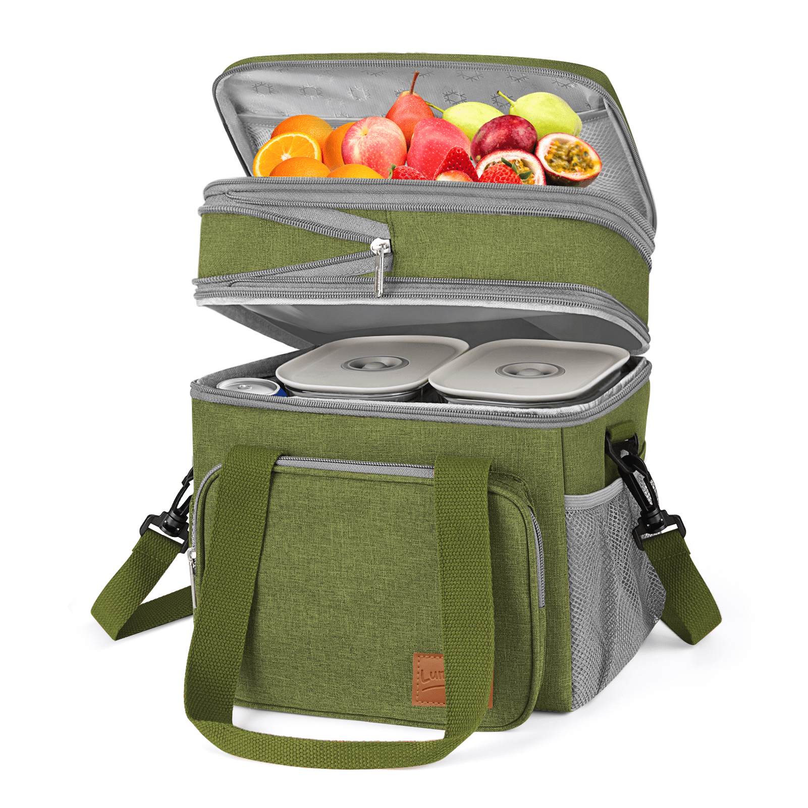 HOMESPON Insulated Lunch Bag for Women Men Lunch Box Cooler Aesthetic Lunch  Tote with Pocket for Work Picnic (Green)