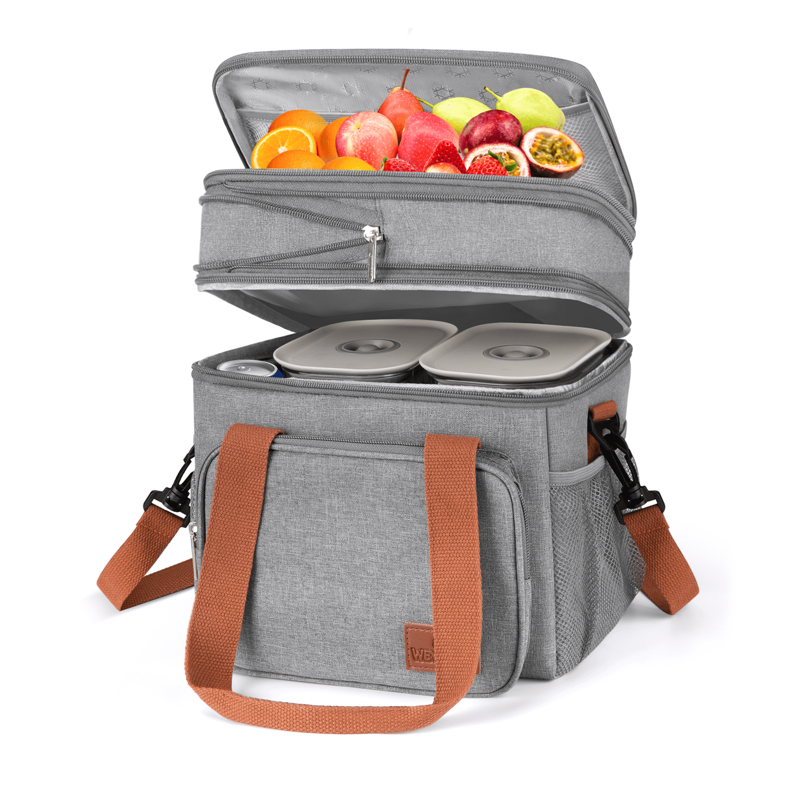 Cshidworld Lunch Bags for Women Men, Reusable Insulated Lunch Bag Tote Lunch Box for Office Work School Picnic Beach, Expandable Leakproof Cooler Bag