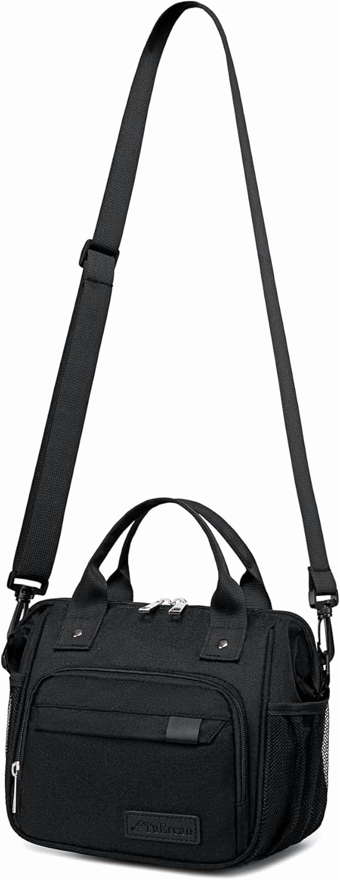 Lunch Bags for Women Men, Insulated Lunch Box for Adult for Picnic Travel, Female Teacher Nurse Mom, Fashion Ladies Lunch Tote Bag for Work, Black