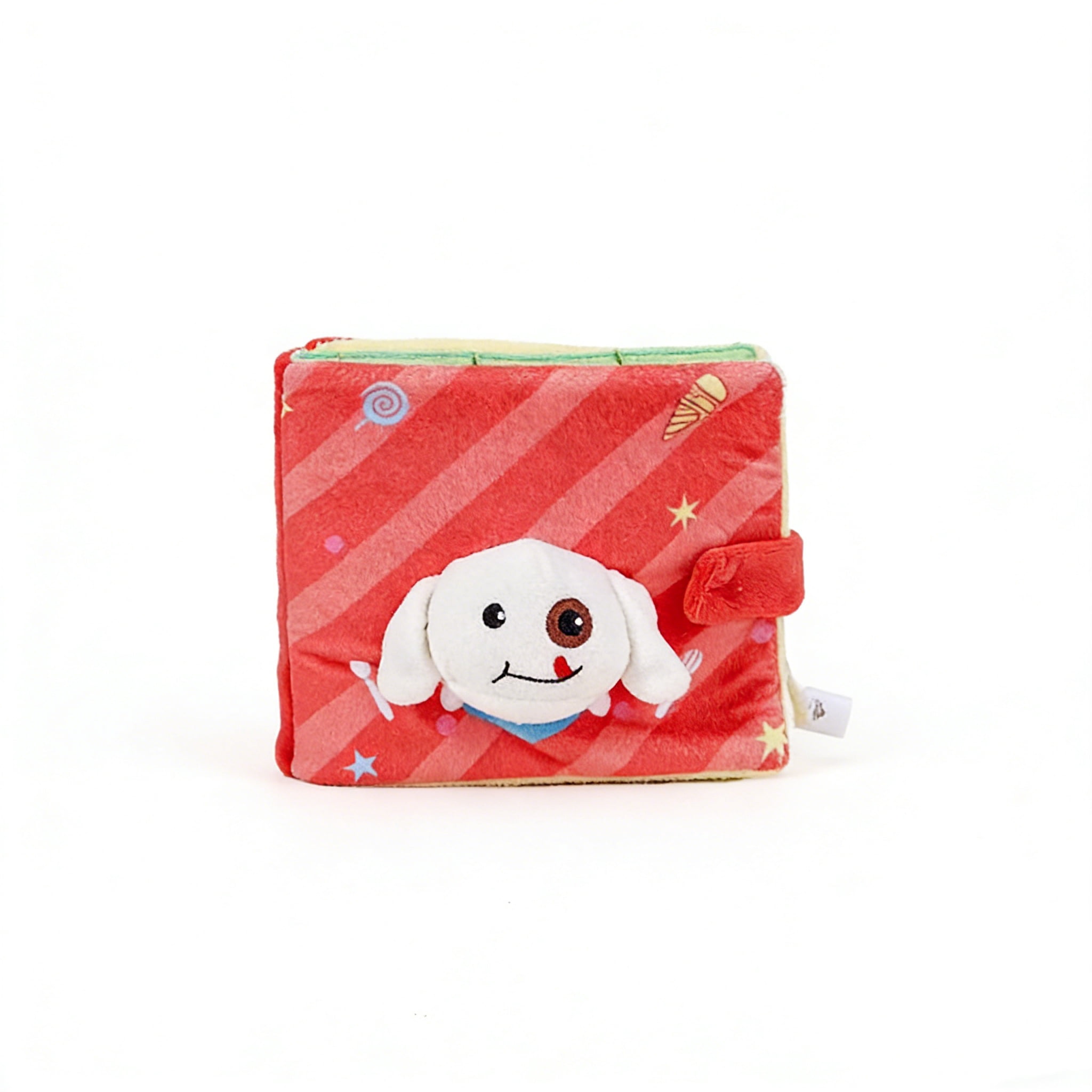 Lunch Book Shape Snuffle Dog Toy, Interactive Treat Dispensing Puzzle Toy with Crinkle Sound, Durable Teeth Cleaning Pet Toy for Small to Medium Dogs