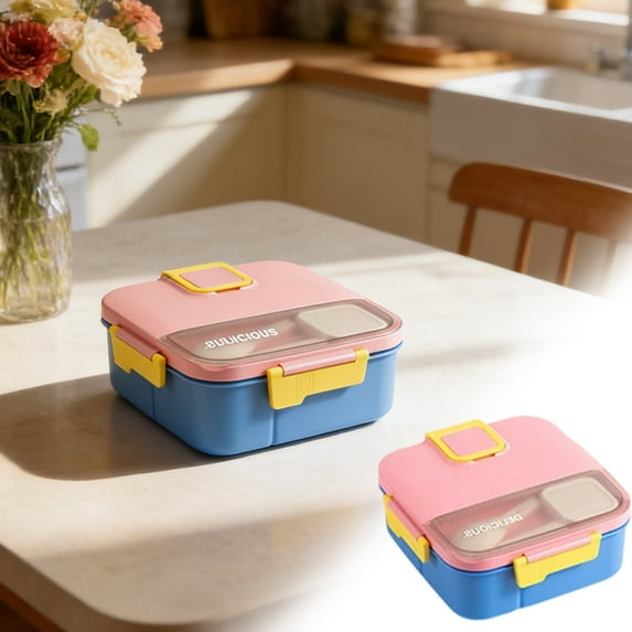 Lunch Box, 304 Stainless Steel Portable Leakproof Lunch Food Containers Set with 3 Compartment for Adults - with Chopsticks Spoon Soup Bowl Gift for Friends, Family