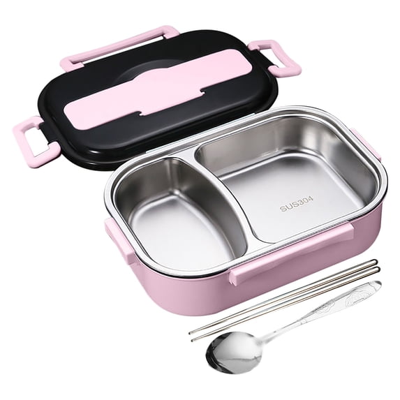Lunch Box, 9"x6.6"x2.7" Compartment Lunch Box with Lid, Thickened Insulation Heating Fast Food Box, Work Travellers Lunch Box