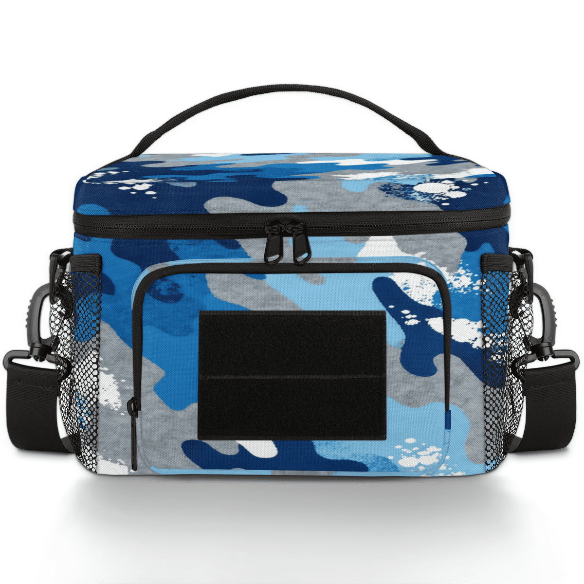 Lunch Box for Adults,Tactical Lunch Bag,Leakproof Insulated Lunch Bag for Adjustable Shoulder Strap,Water Bottle Pouch Cooler Bag for Work Outdoor Picnic Trips 8L(Camouflage Blue)
