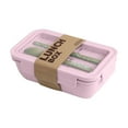 thumbnail image 1 of Lunch Box Bento, 2 Compartments, Eco-Friendly, Dishwasher & Microwave Safe, Bpa-Free, Leakproof, Compact & Portable for Office(Pink), 1 of 3