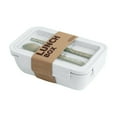 thumbnail image 1 of Lunch Box Bento, 2 Compartments, Eco-Friendly, Dishwasher & Microwave Safe, Bpa-Free, Leakproof, Compact & Portable for Office(White), 1 of 6