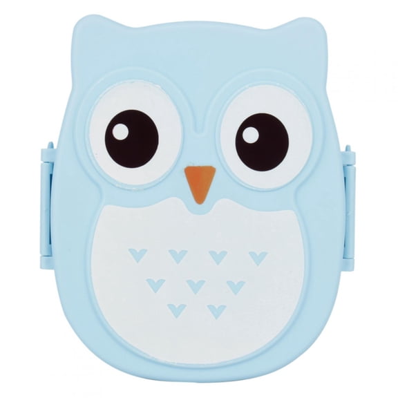 Lunch Box,Bento Box Rectangular Lunch Box,Plastic Portable Cute Cartoon Owl Lunch Box Food Safe Microwave Storage Container,Blue
