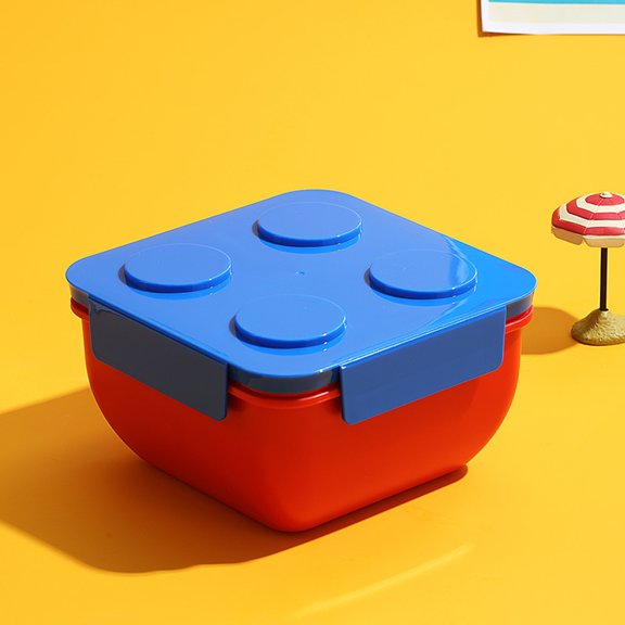 Lunch Box Building Block Bento Box Microwave Safe Food Container Leakproof Divided Lunch Container for Picnic Office Home Use
