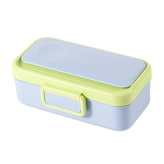 Lunch Box Cup Set with Cartoon Design, Portable Microwave Safe Leakproof Bento with Cutlery for University Office Adults