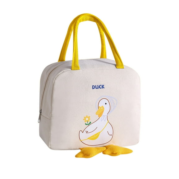 Lunch Box,Cute Duck Durable Insulated School Lunch Bag,Oxford Cloth Lunch Bag Insulation Bag Outdoor Picnic Bag Portable Lunch Bag Bento Bag Large Heat Preservation Bag Ice Bag