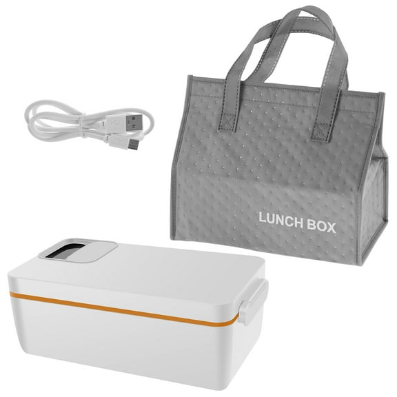 Lunch Box Food Heater 1L Capacity Cordless Heated Food Box Leakprood Warmer  Rechargeable Food Box for Office Car Outdooroof F