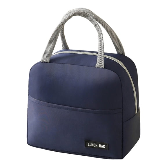 Lunch Box for Food,Insulated Lunch Bag for Women/Men,Reusable Insulated Lunch Bags,Large Leakproof Cooler Bag with Zipper and Handle,Lunch Tote Bag for Work Picnic Beach,9''x5.5''x7.87''(Navy)