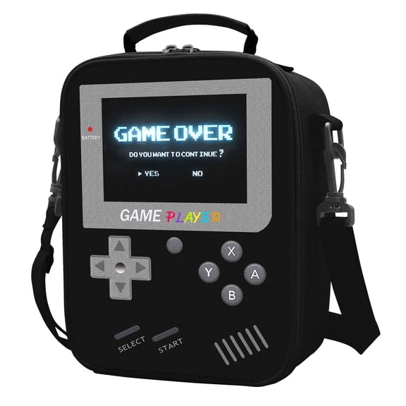 Lunch Box For School  Gamer Bag Insulated Video Game Lunchbox Waterproof Leakproof With Adjustable Shoulder Strap