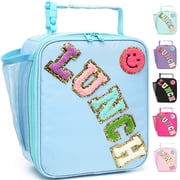 Lunch Box for Kids Boys Girls Men Women, Insulated Small Soft Cooler Lunch Bag Kit for School Work Picnic Travel - Reusable Portable lunchbox, Chenille Letters,
