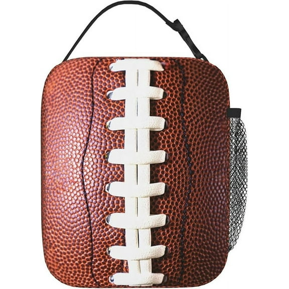 Lunch Box Lunch Bag for Women Men, Reusable Insulated Lunch Boxes Tote Bag, High Capacity Leakproof Thermal Cooler Sack Food Handbags for Work Picnic Camping (Football)