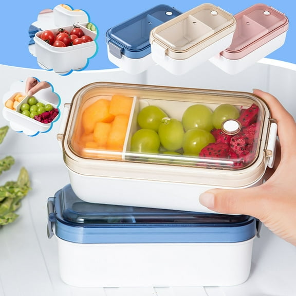 Lunch Box Meal Prep Container,Insulated Multi Layer Bento Food Container Storage Lunch Box Bento Lunch Box,Refrigerator Sealed Compartment Fruit Box(Brown 7*4*3in)from ANMUYUM