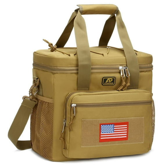 Lunch Box for Men, Lunch Bag Webbing Leakproof Insulated Large Lunch Cooler Bag Women Adult Meal with Adjustable Shoulder Strap Durable Lunch Pail-Brown