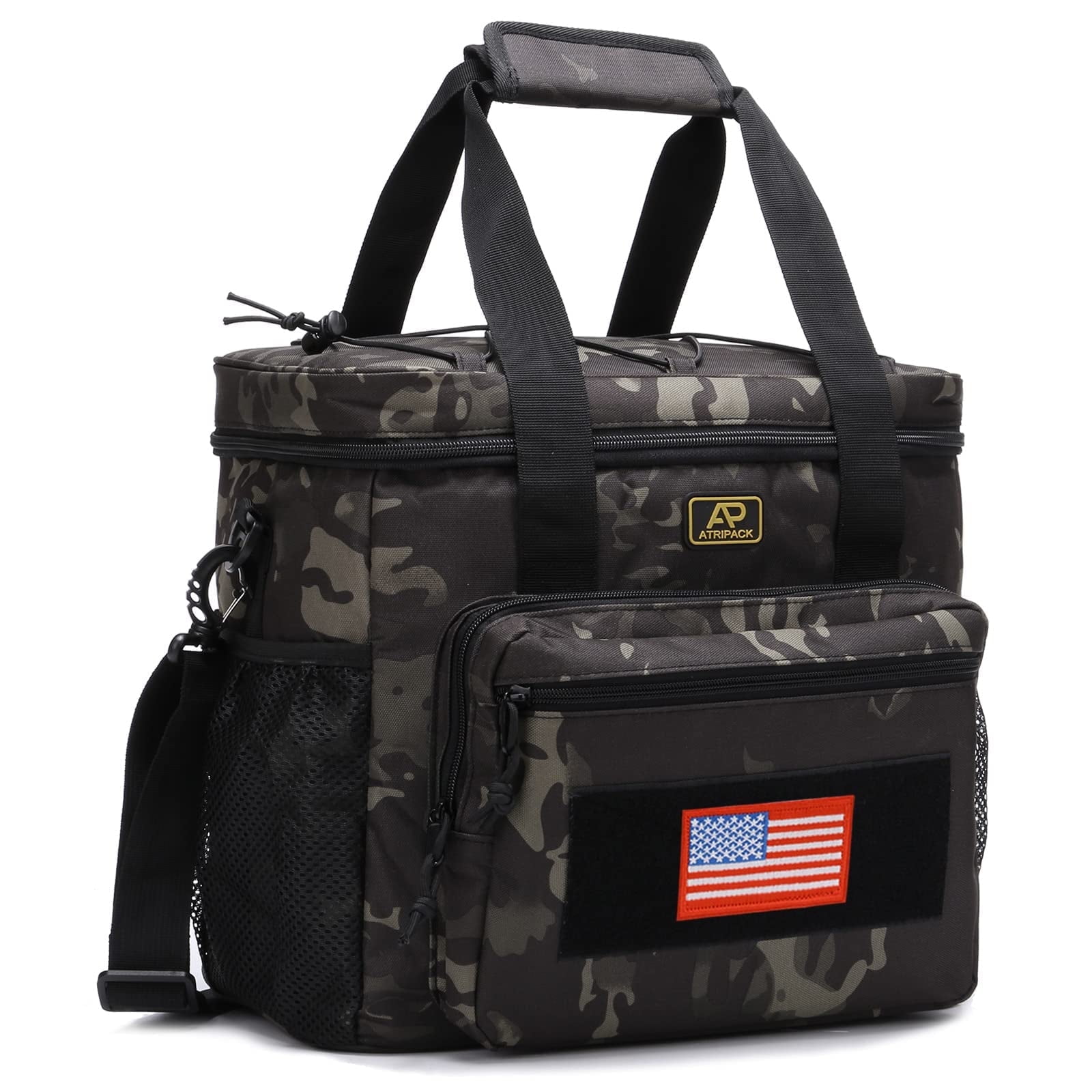 Lunch Box for Men, Lunch Bag Webbing Leakproof Insulated Large Lunch Cooler Bag Women Adult Meal with Adjustable Shoulder Strap Durable Lunch Pail-Camo Black