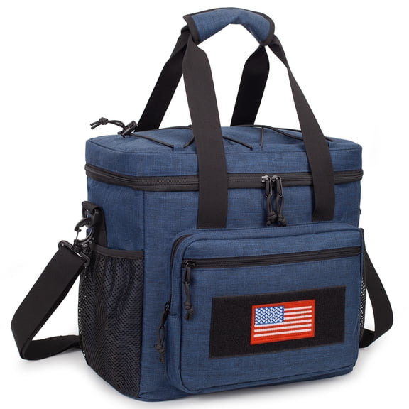 Lunch Box for Men, Lunch Bag Webbing Leakproof Insulated Large Lunch Cooler Bag Women Adult Meal with Adjustable Shoulder Strap Durable Lunch Pail-Blue