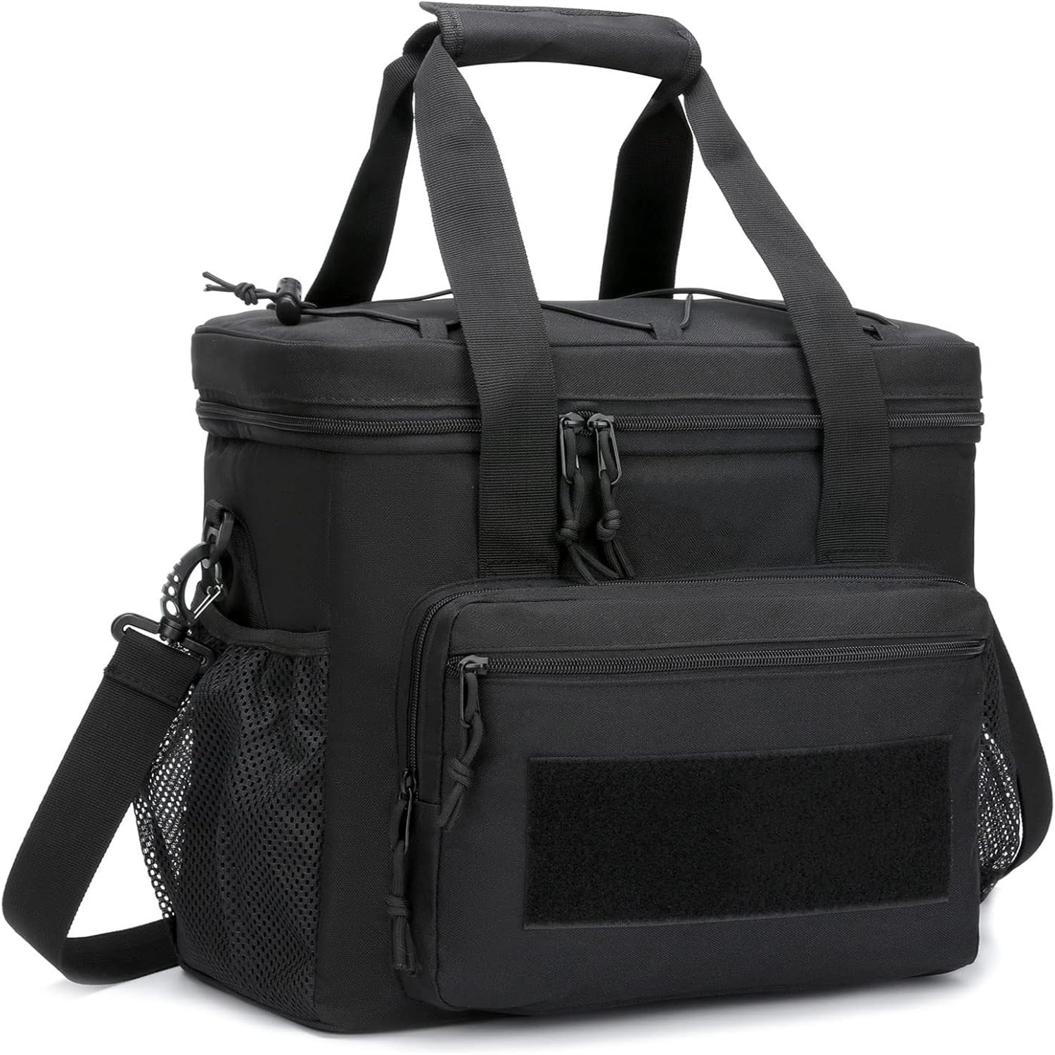 Lunch Box for Men, Tactical Lunch Bag MOLLE Webbing Leakproof Insulated Large Lunch Cooler Women Adult Meal with Adjustable Shoulder Strap Durable Lunch Pail (Black)