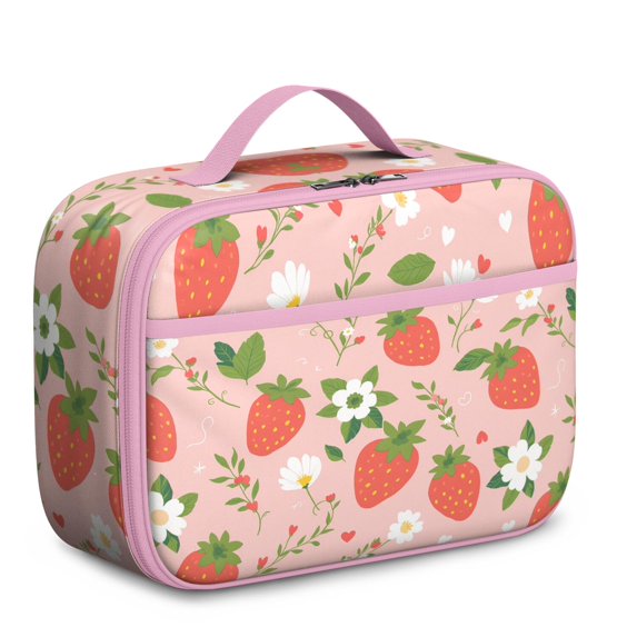 Lunch Box with Padded Liner Spacious Insulated Lunch Bag Durable Food Carry Bag with Strap for Commuters Outdoor Enthusiasts School Sports Beach Picnic Work Camp