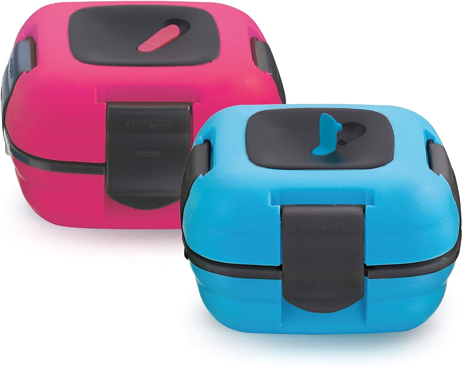Pinnacle Insulated Leak-Proof Lunch Box Set of 2, 16oz, Heat Release Valve, Blue/Pink