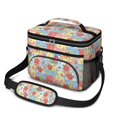 thumbnail image 1 of Lunch Box Pioneer Flower Floral Print Pattern Insulated Lunch Bag for Women Men,Medium Leakproof Lunchbox Cooler Bag Adjustable Strap,10 X 6.7 X 8 Inches, 1 of 6