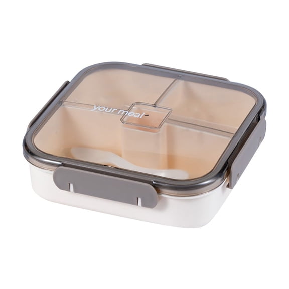 Lunch Box Plastic Divided Compartment Microwave Safe Leak Proof Meal Prep Container Portable Reusable Food Storage Box for Office Worker Daily Commuting Use