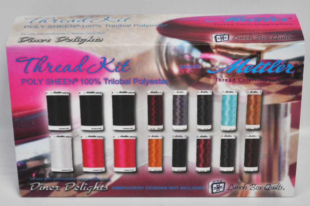 Lunch Box Quilts Diner Delights 16 Spool Poly Sheen Thread Kit