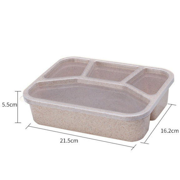 Lunch Box Reusable 4-Compartment Plastic Divided Food Storage Container Boxes
