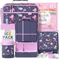 thumbnail image 1 of Lunch Box Set with Bento Box, Stainless Steel Vacuum Thermo Food Jar, Ice Pack, Utensils, Portable Insulated Lunch Bag for School, Travel, Office (Mermaid), 1 of 9