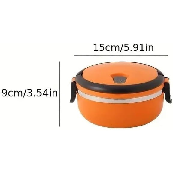Lunch Box - Single Layer Stainless Steel Thermal Food Container, Spill-Resistant Design, Leakproof Insulated Lunch Tote with Portable Handle for Office Commute, Travel & Outdoor Dining