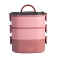 thumbnail image 1 of Lunch Box, Stackable 3 Layers Containers, Portable Large Capacity Leakproof Bento Box, 3-Tier Portable Stackable Food Container for Work Camping,7.7x5.5x7.5 Inch, 1 of 8