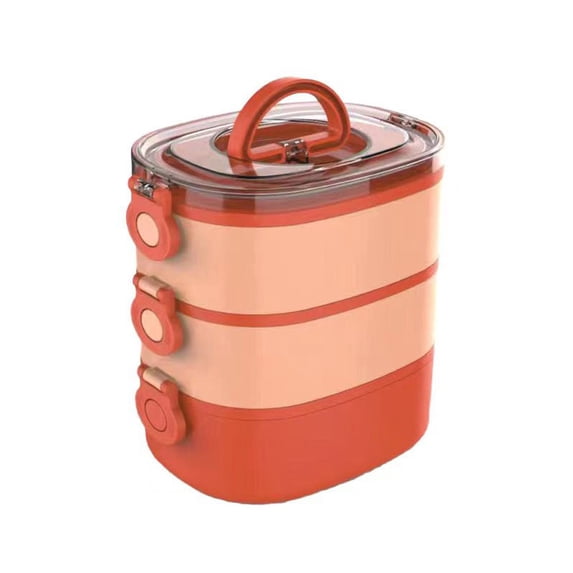 Lunch Box, Stackable 3 Layers Containers, Portable Large Capacity Leakproof Bento Box, 3-Tier Portable Stackable Food Container for Work Camping,7.7x5.5x7.5 Inch