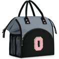 Lunch Box for Women, Initial Lunch Bag Women with Pink Letter AZ