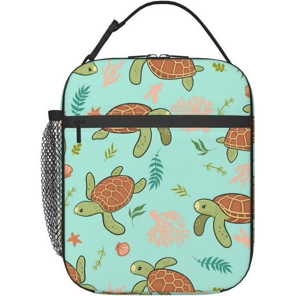 Lunch Box for Adults Cute Sea Turtle Lunch Bag Cooler Tote Reusable Insulated Lunch Bag Container Gifts for Office Picnic Travel Work