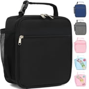 Lunch Box for Kids Boys Girls Men Women, Insulated Small Soft Cooler Lunch Bag Kit for School Work Picnic Travel - Reusable Portable lunchbox, Black