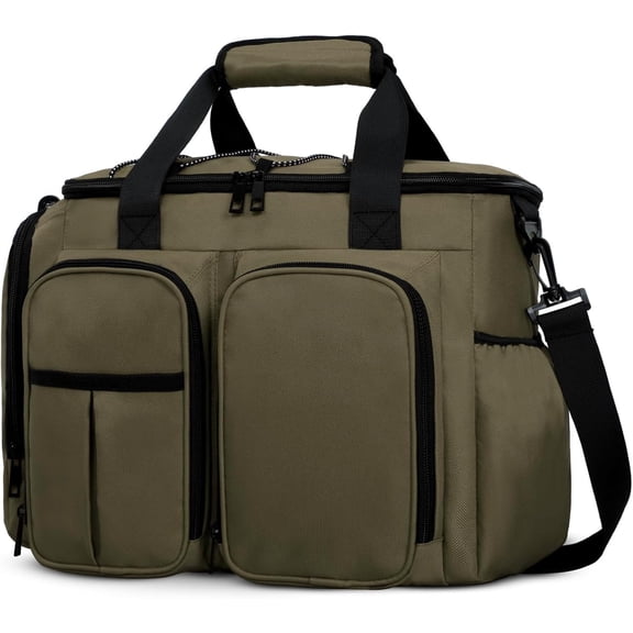 Lunch Box for Men Heavy Duty Insulated Lunch Bag 20 Cans Large Leakproof Soft Cooler Bags with Multiple Pockets for Picnic Work Travel (Army Green)