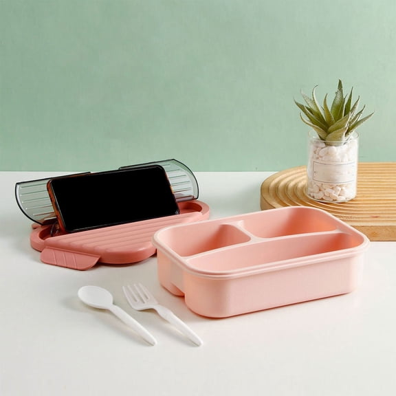 Lunch Box for Men,Lunch Box 1250Ml Bento Lunch Box Lunch Containers for Adults Leak Proof Microwaveable Feature,Pink