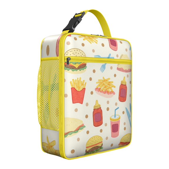 Lunch Box for Men Women Adults Insulated Lunch Bag for Outdoor Enthusiasts Busy Moms Reusable Portable Lunchbox, French Frie