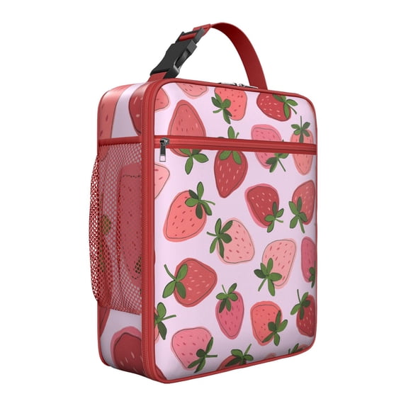 Lunch Box for Men Women Adults Small Lunch Bag for Daily Use Office/Work Meals Reusable Portable Lunchbox, Strawberry Cute