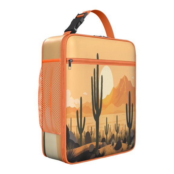 Lunch Box for Men Women Adults Small Lunch Bag for Office Work Picnic Reusable Portable Lunchbox, Cactus Desert