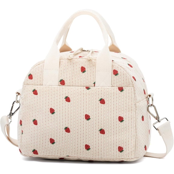Lunch Box for Women, Strawberry Crossbody Insulated Lunch Bag