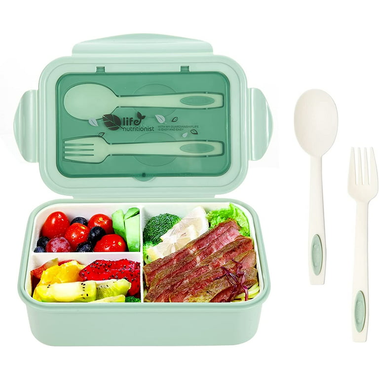 Dropship Portable Hermetic Grid Lunch Box School Children Student Bento Box  With Fork Spoon Leakproof Microwavable Prevent Odor School to Sell Online  at a Lower Price