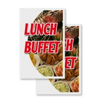 Lunch Buffet (2-PACK) 24" x 36" Vinyl Decals | Sign Insert Peel & Stick Decals Stickers Window Signs