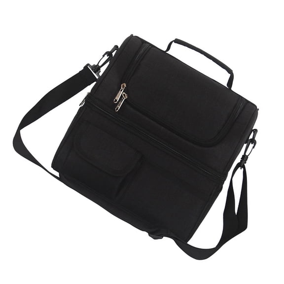 Lunch Dual Compartment Insulated Cooler Bag Waterproof Leakproof Lunch Bag Box With Shoulder Strap For Picnic Beach Travel Work Office