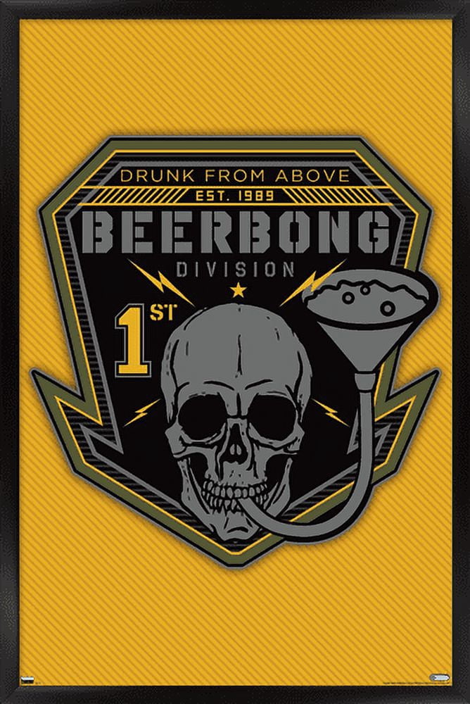 Lunch Hour Productions - Beerbong Division Wall Poster, 14.725" x 22.375" Framed