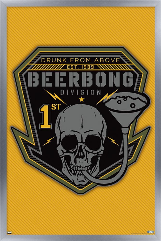 Lunch Hour Productions - Beerbong Division Wall Poster, 22.375" x 34" Framed