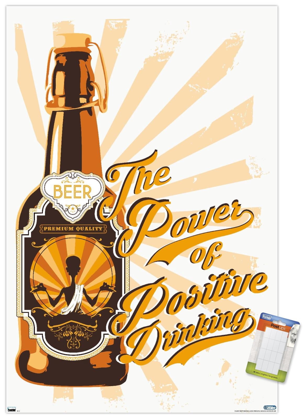 Lunch Hour Productions - Positive Drinking Wall Poster, 22.375" x 34"