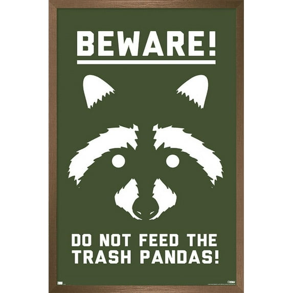 Lunch Hour Productions - Trash Panda Wall Poster, 14.725" x 22.375" Framed